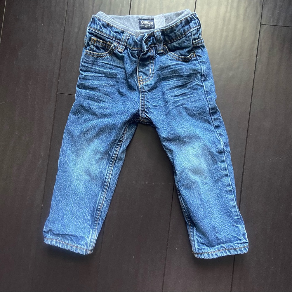 Oshkosh B’gosh toddler boy microfleece lined jeans size 24M EUC